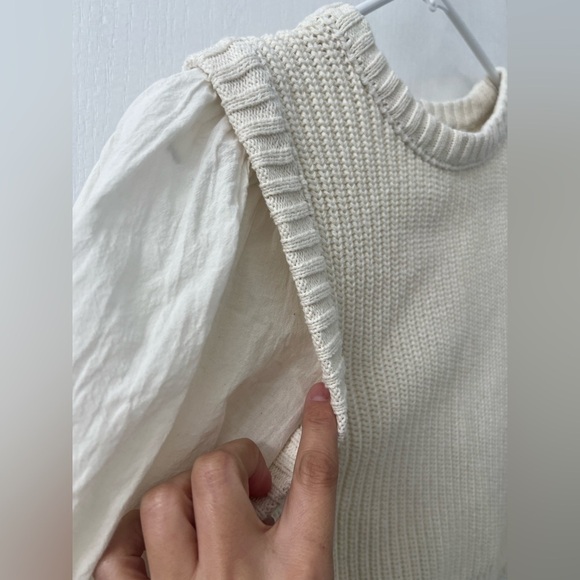 Zara Womens Knit Crochet Crop Top Blouse (Size L) - Picture 8 of 10